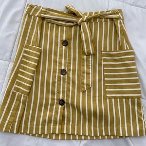Yellow and White striped Altard State Skirt